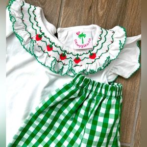 Smocked shorts set